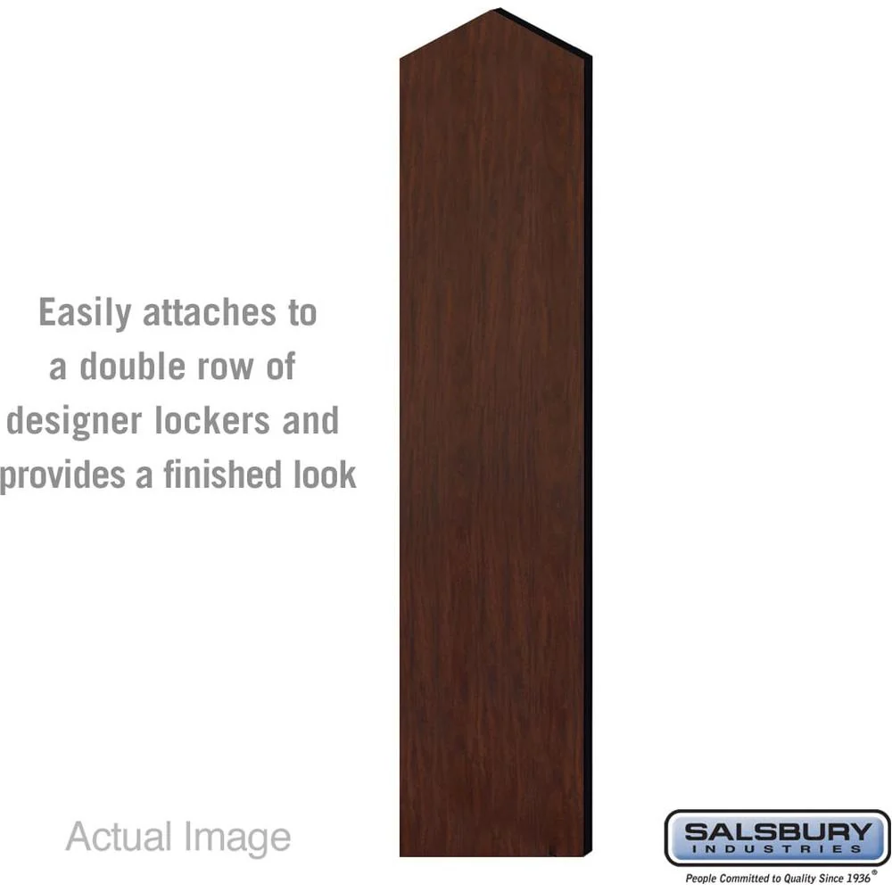Double End Side Panel - for 6 Feet High - 15 Inch Deep Designer Wood Locker - with Sloping Hood by Salsbury - Image 6