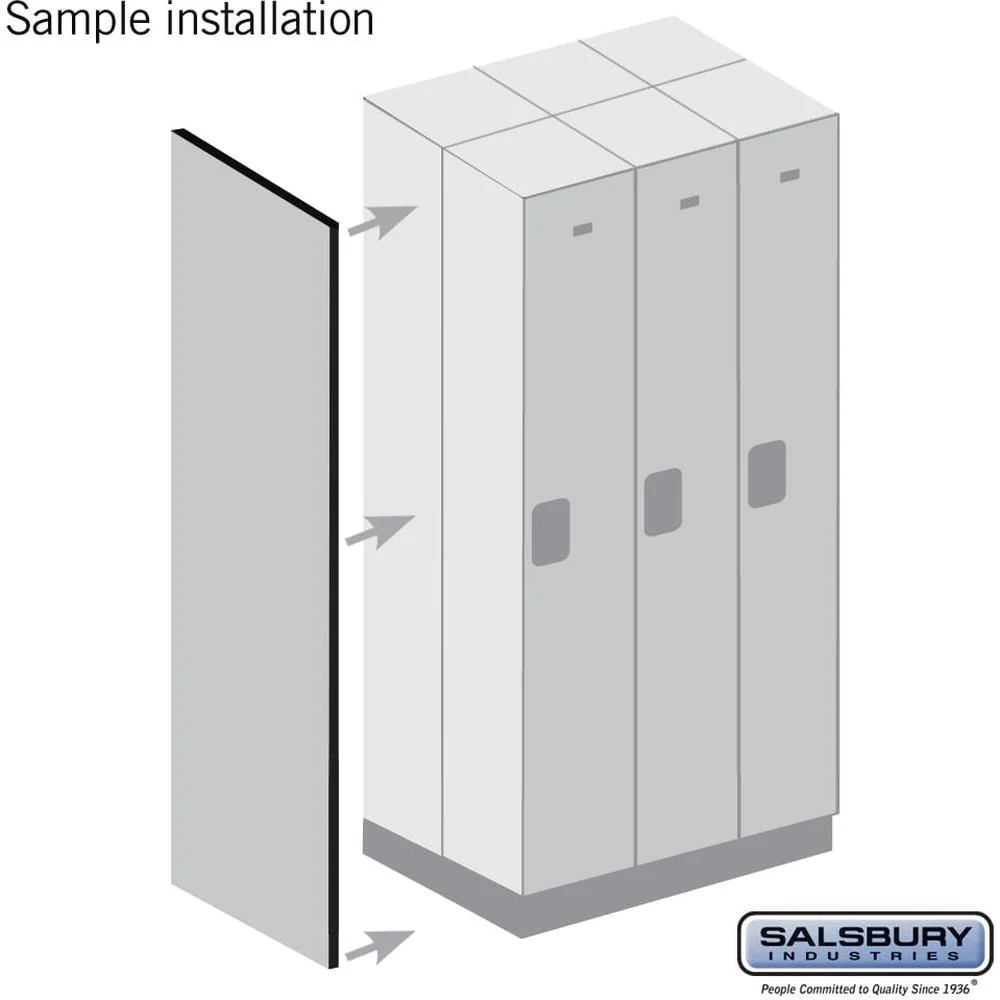 Double End Side Panel - for 6 Feet High - 15 Inch Deep Designer Wood Locker - without Sloping Hood by Salsbury - Image 2