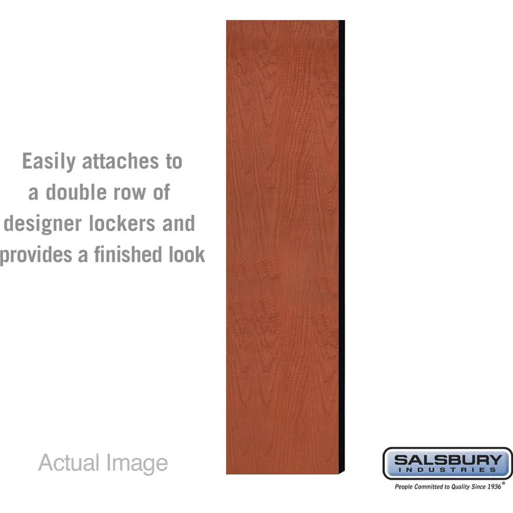 Double End Side Panel - for 6 Feet High - 15 Inch Deep Designer Wood Locker - without Sloping Hood by Salsbury - Image 4