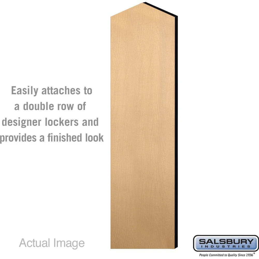 Double End Side Panel - for 6 Feet High - 18 Inch Deep Designer Wood Locker - with Sloping Hood by Salsbury - Image 7