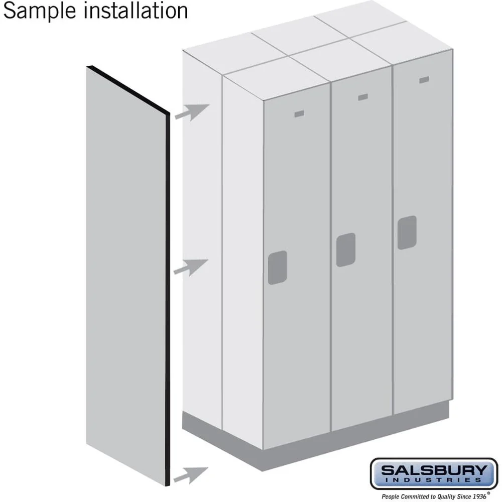 Double End Side Panel - for 6 Feet High - 18 Inch Deep Designer Wood Locker - without Sloping Hood by Salsbury - Image 4