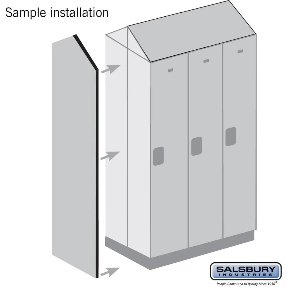 Double End Side Panel - for 6 Feet High - 21 Inch Deep Designer Wood Locker - with Sloping Hood by Salsbury - Image 6