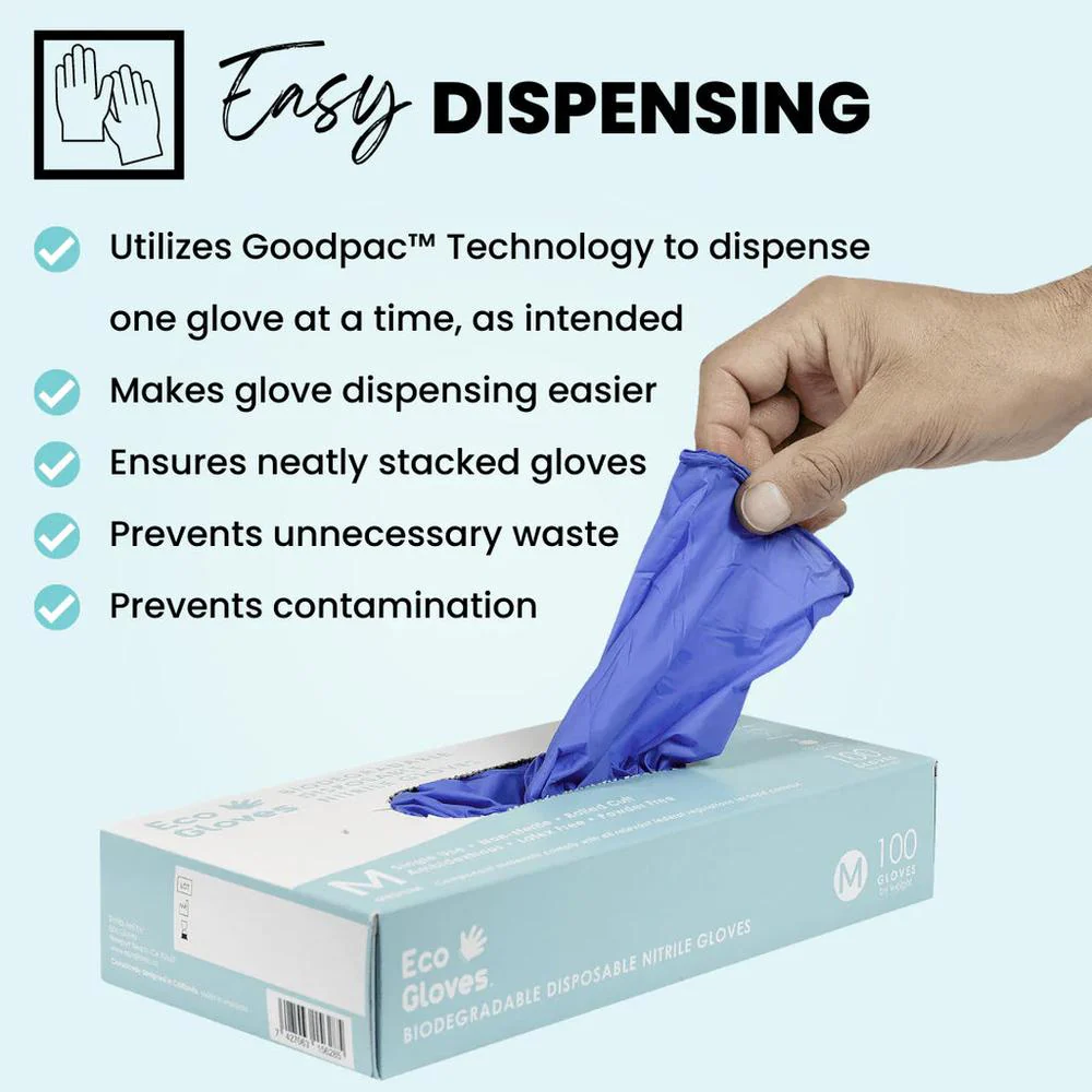 Eco Gloves Biodegradable Nitrile - Blue Violet - X-Large / 1 Case = 10 Boxes of 100 - Image 8