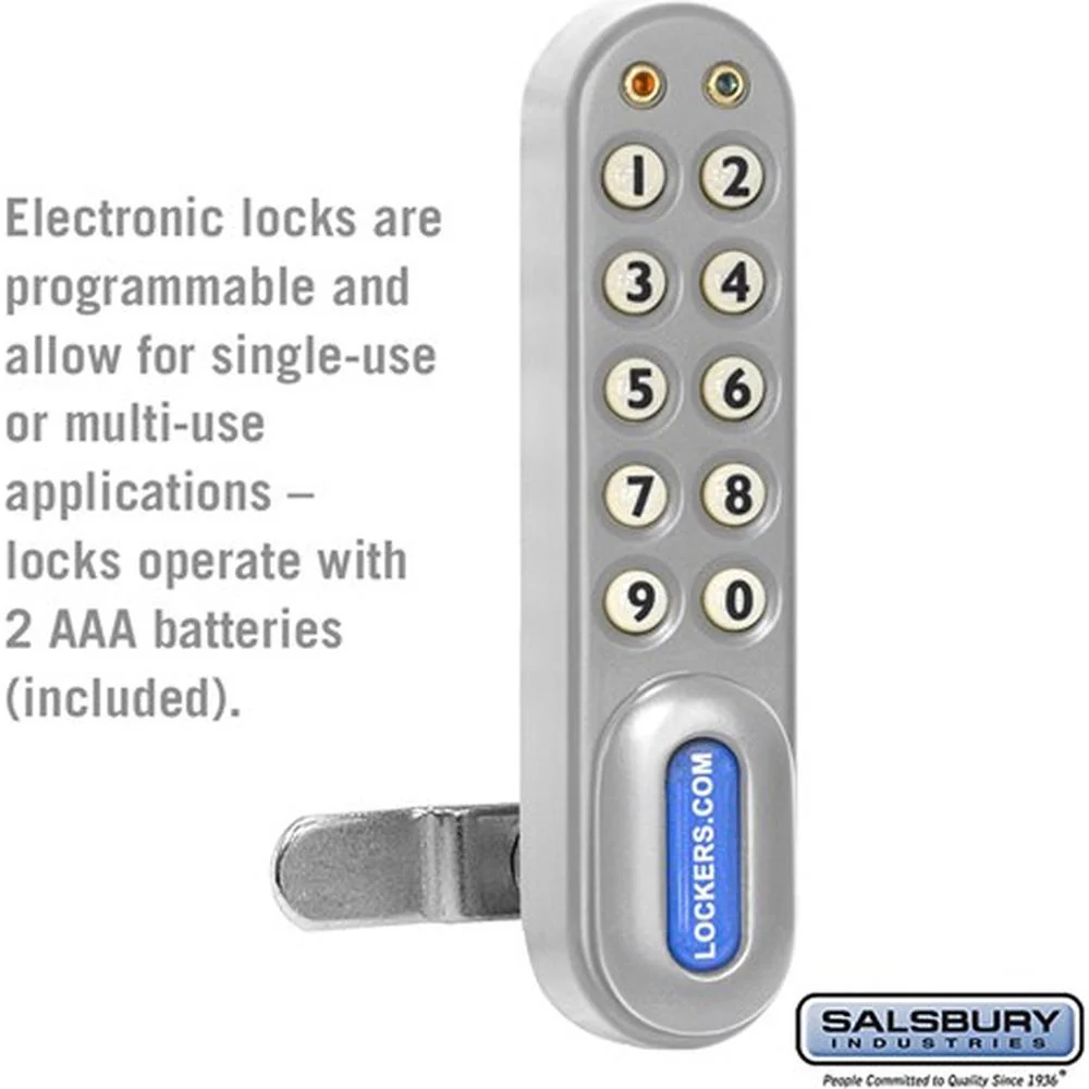 Electronic Lock - Factory Installed on Box Style Metal Locker Door by Salsbury - Image 2