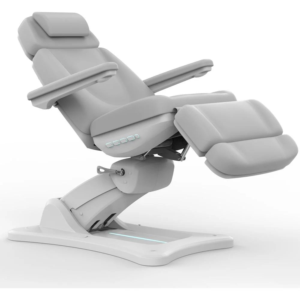Emelie II Deluxe 4-Motor Medical Spa Chair / Rotates 240 Degrees / Light Grey
