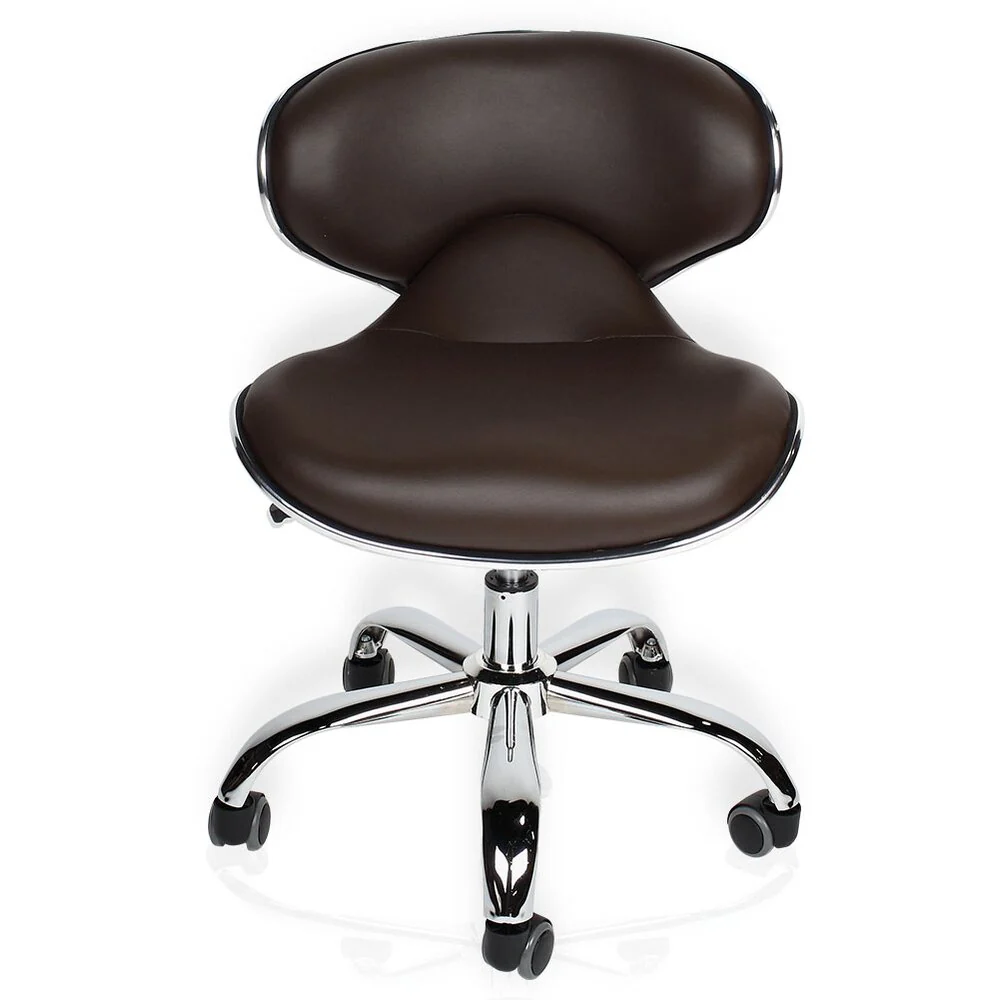 Euro Technician Stool / Available with Manicure Height medium Piston - 15.5" to 25" or Pedicure Height Low Piston - 13" to 16" / Upholstery Black, Brick, Cappuccino, Chocolate, Green, Mocha, Orange, Red, Taupe Beige, Grey, or Rosewood by J&A - Image 4