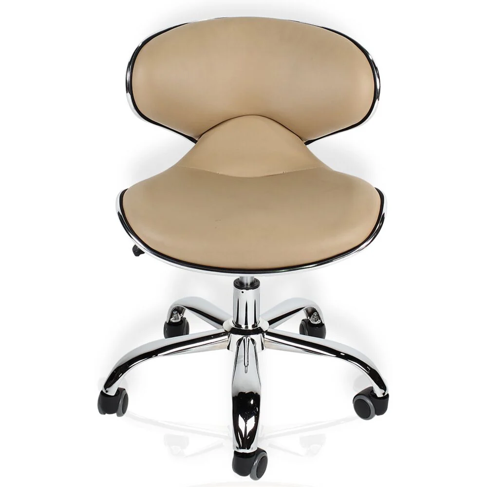 Euro Technician Stool / Available with Manicure Height medium Piston - 15.5" to 25" or Pedicure Height Low Piston - 13" to 16" / Upholstery Black, Brick, Cappuccino, Chocolate, Green, Mocha, Orange, Red, Taupe Beige, Grey, or Rosewood by J&A - Image 9