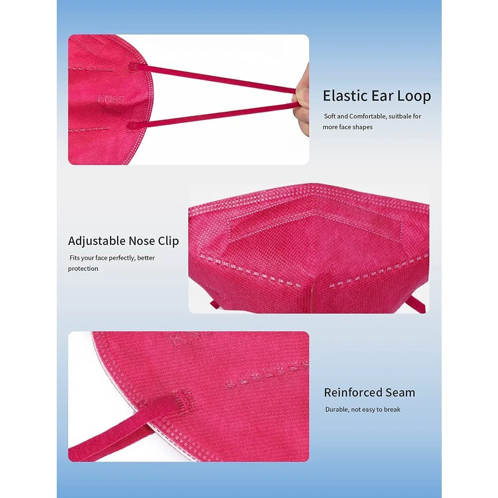 Fashion Color KN95 Face Masks - RED / 30 Pack - Individually Wrapped - Image 8