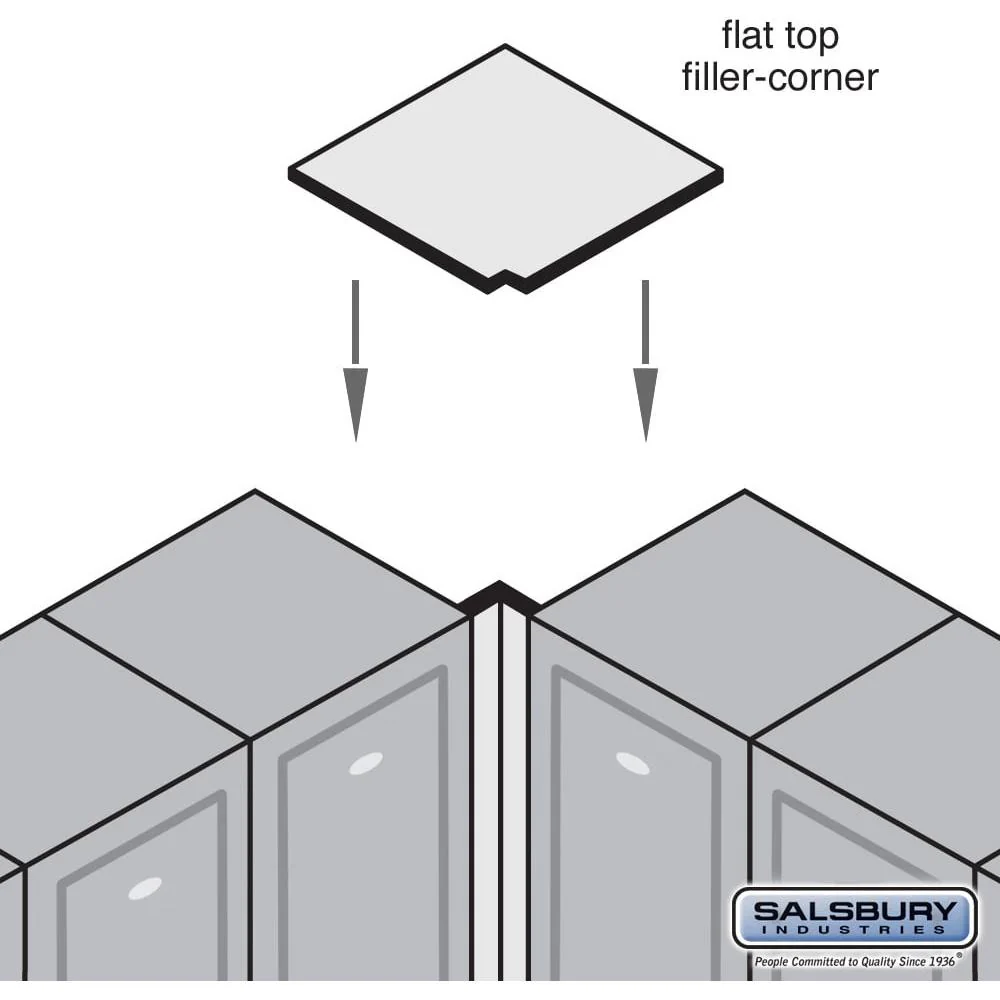 Flat Top Filler - Corner - 16" Wide - for 24 Inch Deep Solid Oak Executive Wood Locker by Salsbury - Image 4