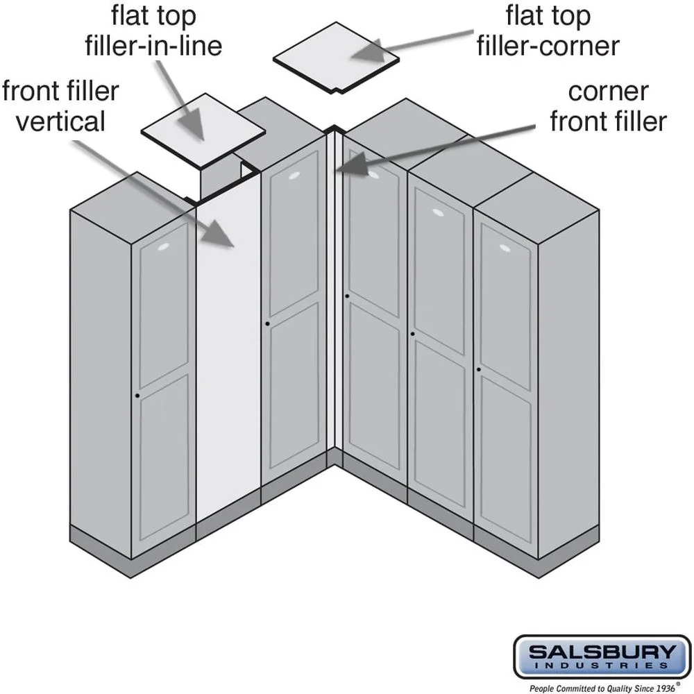 Flat Top Filler - In-Line - 15" Wide - 21 Inch Deep Solid Oak Executive Wood Locker by Salsbury - Image 2