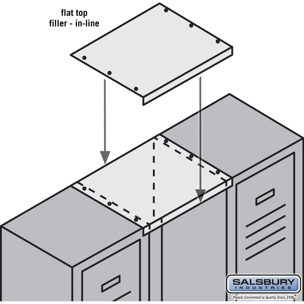 Flat Top Filler - In-Line - for 21 Inch Deep Metal Locker by Salsbury