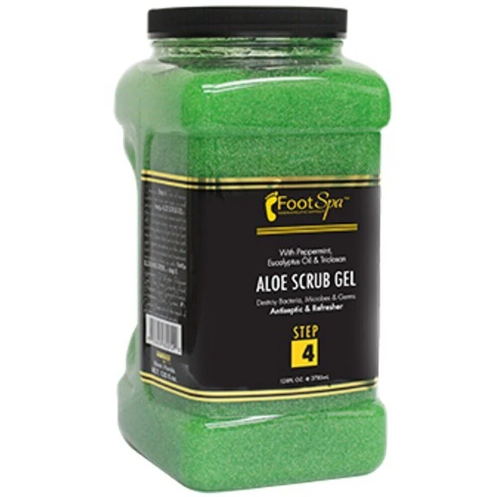 Foot Spa Aloe Scrub Gel - with Peppermint, Eucalyptus Oil & Triclosan / 1 Gallon - STEP 4