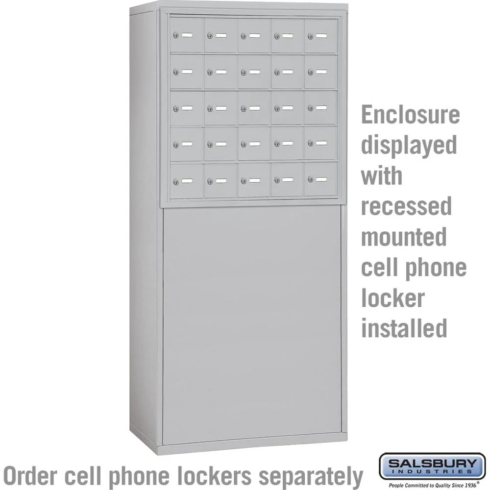 Free-Standing Enclosure for #19158-25 - Recessed Mounted Cell Phone Lockers - Aluminum by Salsbury - Image 2