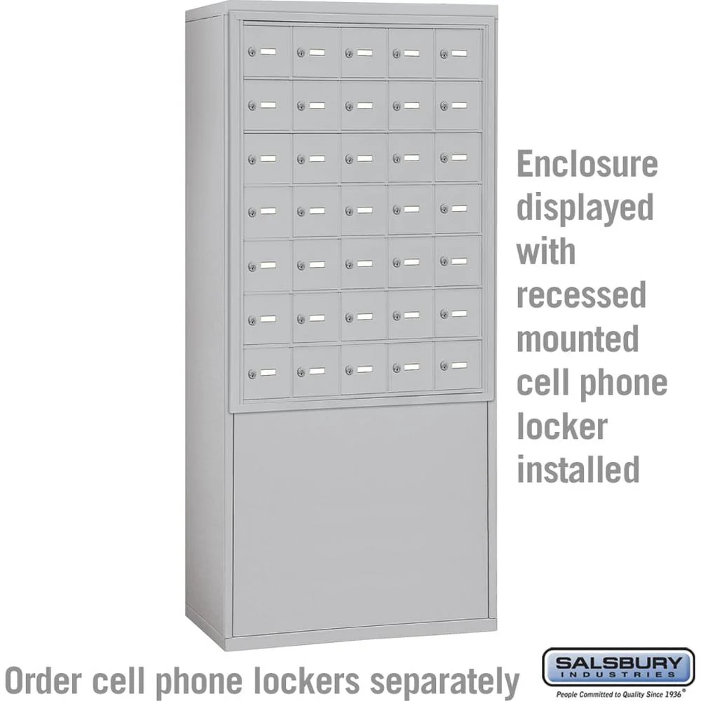 Free-Standing Enclosure for #19178-35 - Recessed Mounted Cell Phone Lockers - Aluminum by Salsbury - Image 2