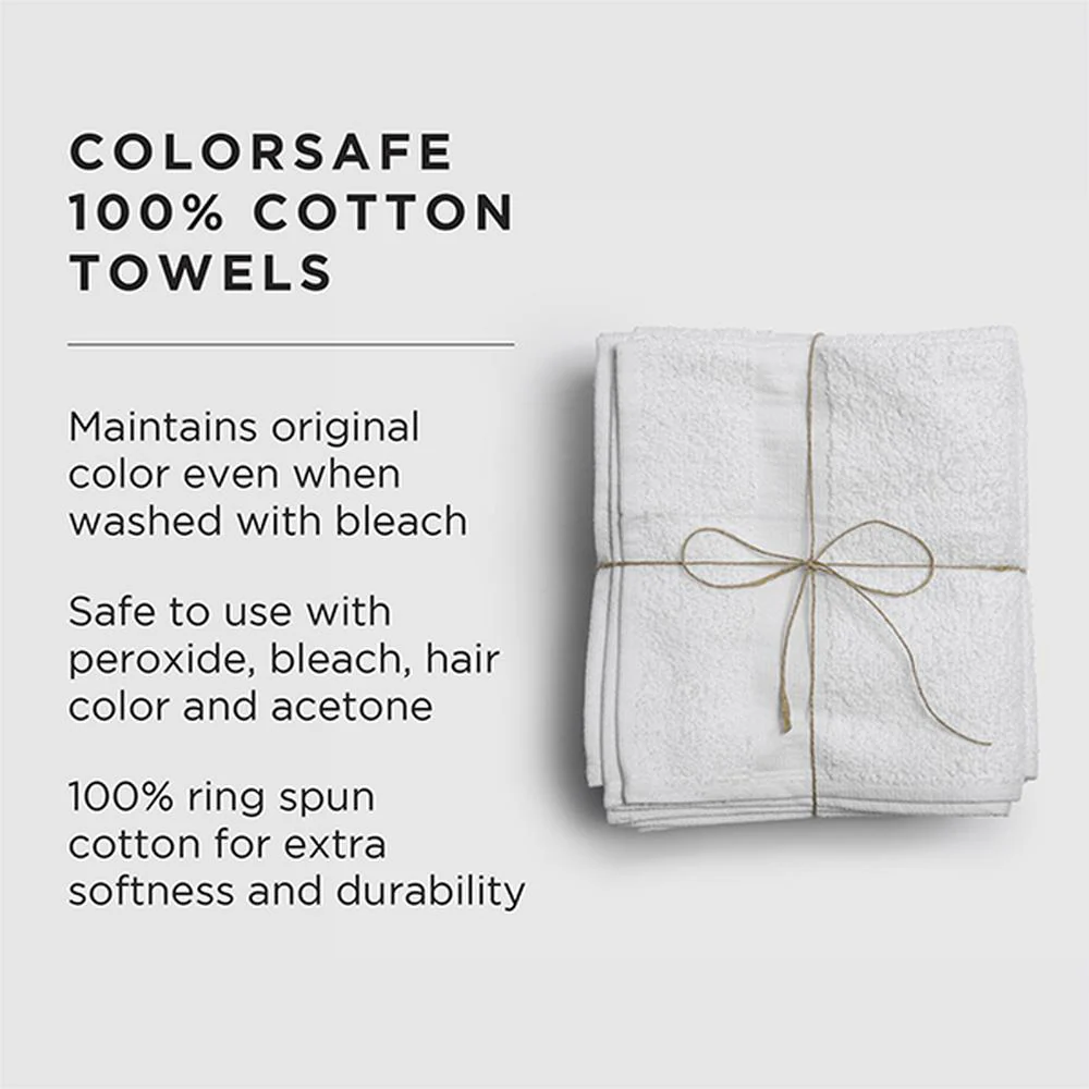 Fromm Studio Experience Color Safe White Towels - 100% Cotton - 16" x 29" - 1.5 lbs. / 6 Pack - Image 3
