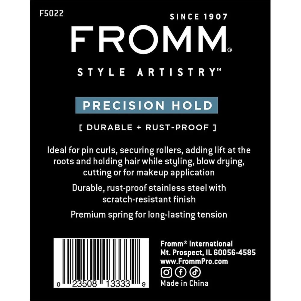 Fromm Style Artistry 1.75" Black Single Prong Clips / 50 Pack - Image 2