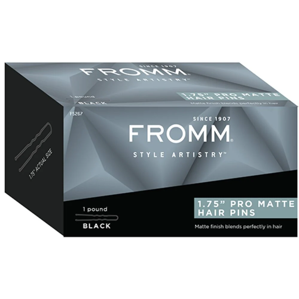 Fromm Style Artistry 1.75" Pro Matte Hair Pins - BLACK / 1 Pound - Image 2