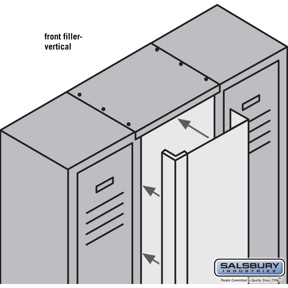 Front Filler - Vertical - 9 Inch Wide - for 5 Feet High Metal Locker by Salsbury - Image 4