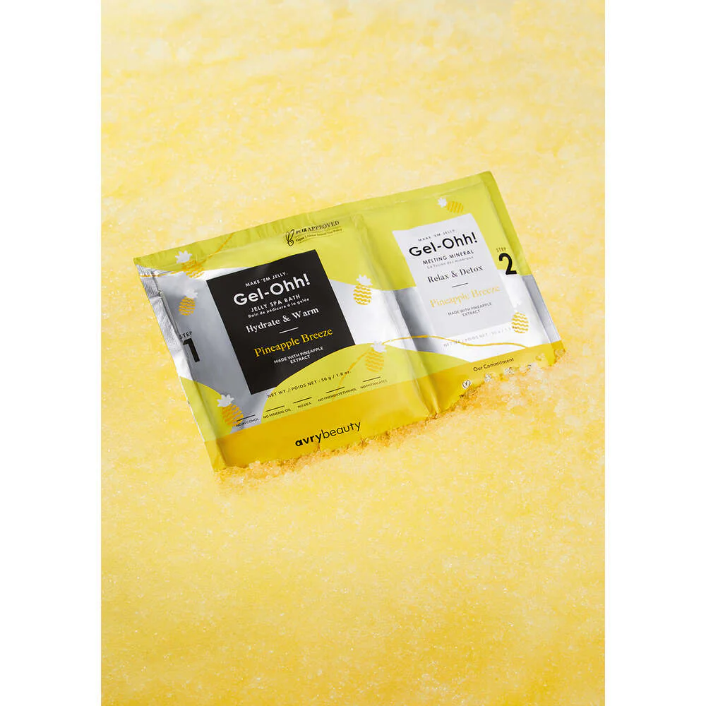Gel-Ohh Jelly Spa Pedi Bath - Pineapple Breeze / 1 SET - (1) Pineapple Breeze Jelly Spa Bath / 50 Grams - 1.76 oz. + (1) Pineapple Breeze Dilution Mineral / 50 Grams - 1.76 oz. - Image 3