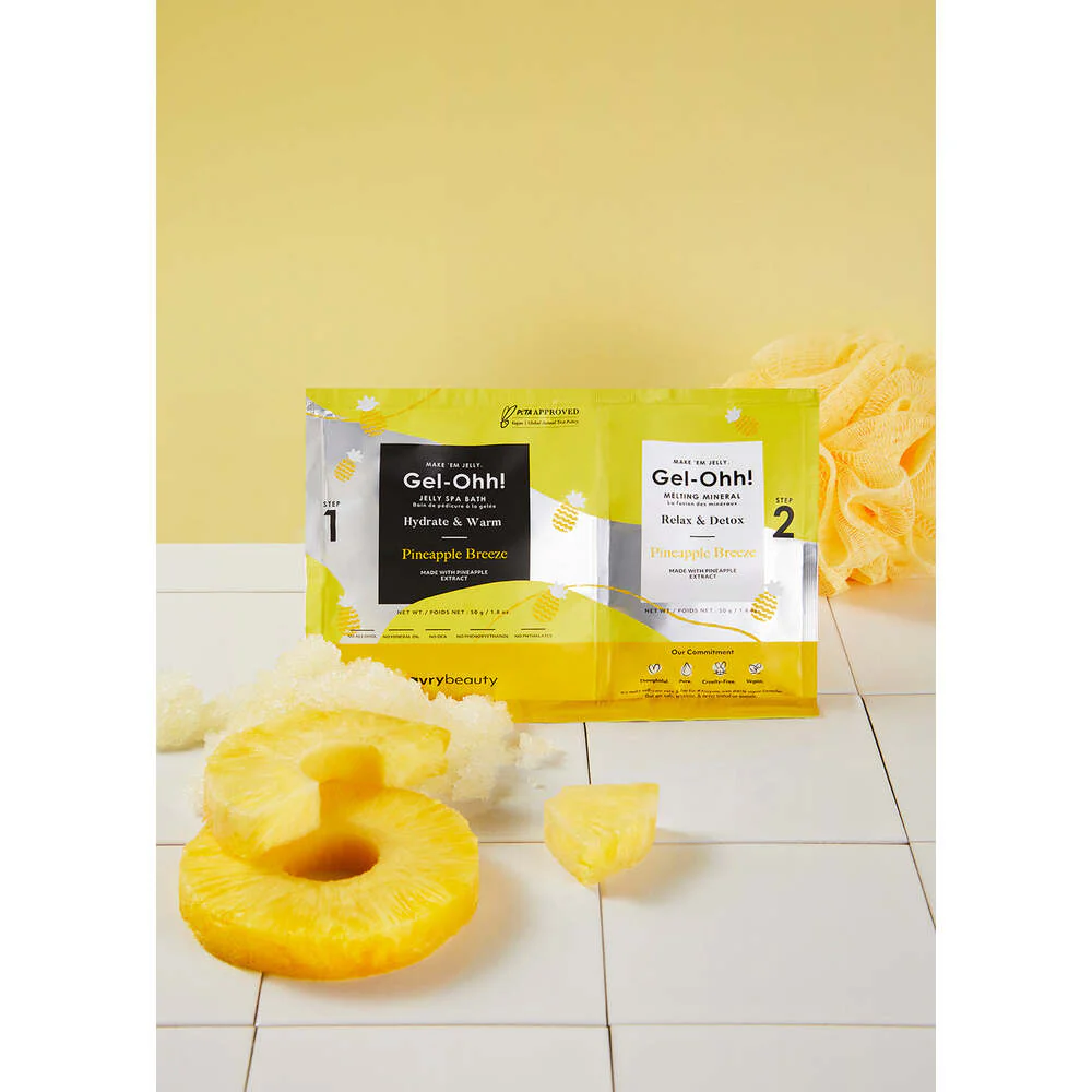 Gel-Ohh Jelly Spa Pedi Bath - Pineapple Breeze / 1 SET - (1) Pineapple Breeze Jelly Spa Bath / 50 Grams - 1.76 oz. + (1) Pineapple Breeze Dilution Mineral / 50 Grams - 1.76 oz. - Image 4