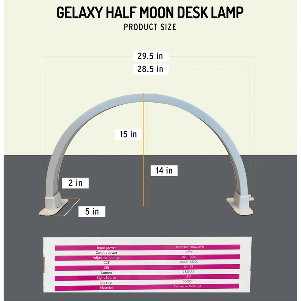 Gelaxy Half Moon LED Manicure Lamp - White - Image 2