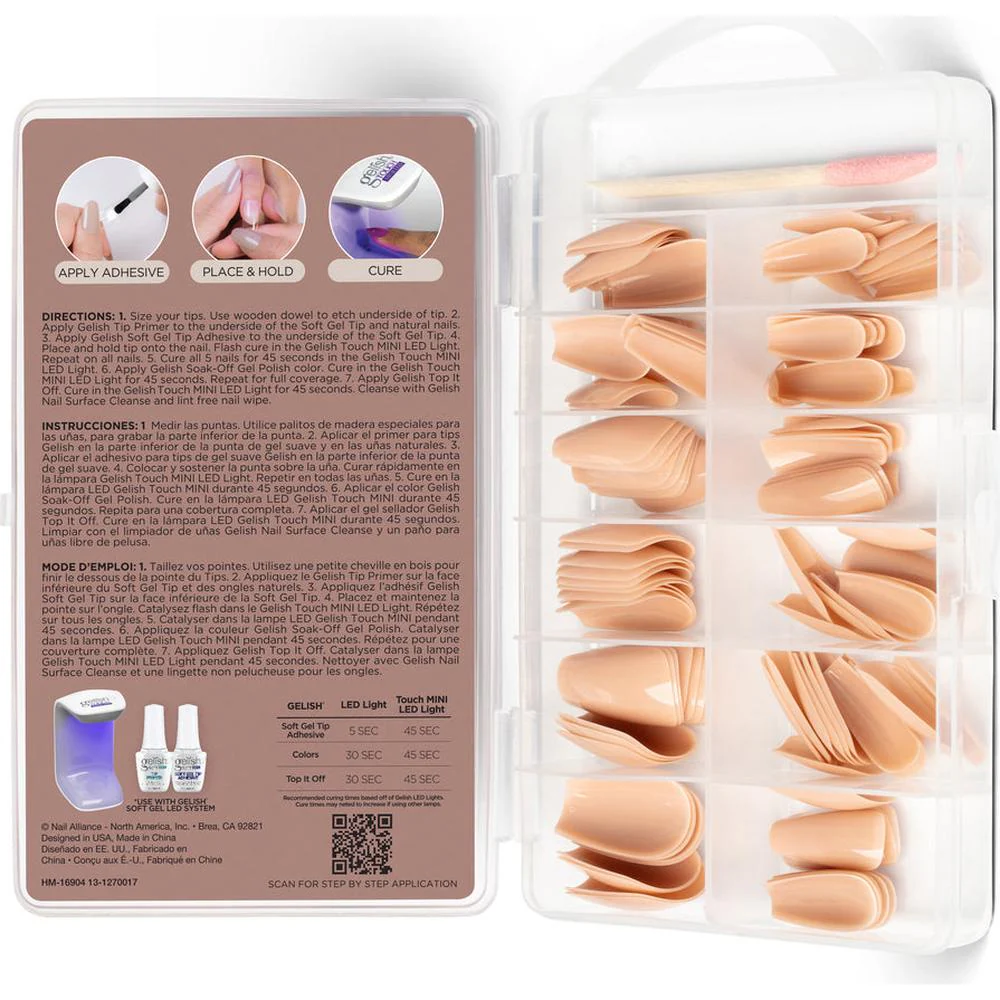 Gelish Soft Gel Tips - Nude - Medium Coffin / 120 Count - Image 2