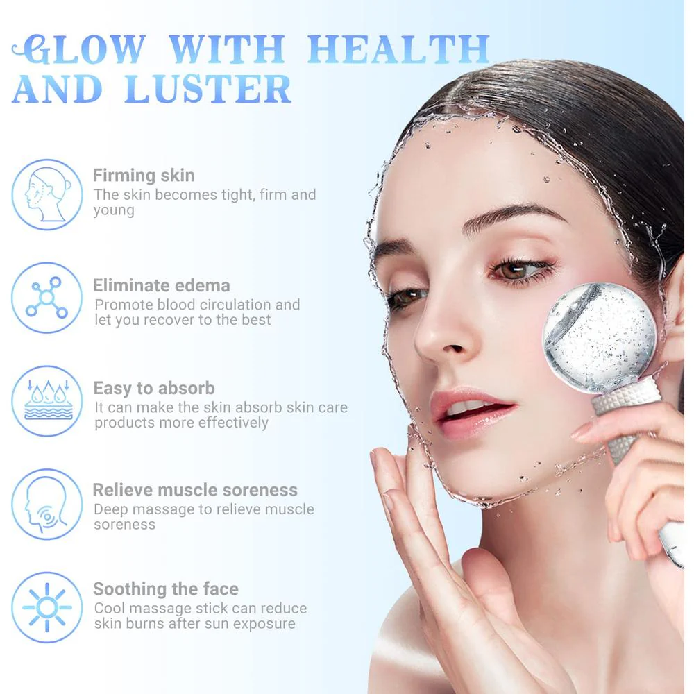 Glacial Bliss Calming Cryo Globes for Facials, Waxing and Other Treatments / 2 Clear Globes - Image 6
