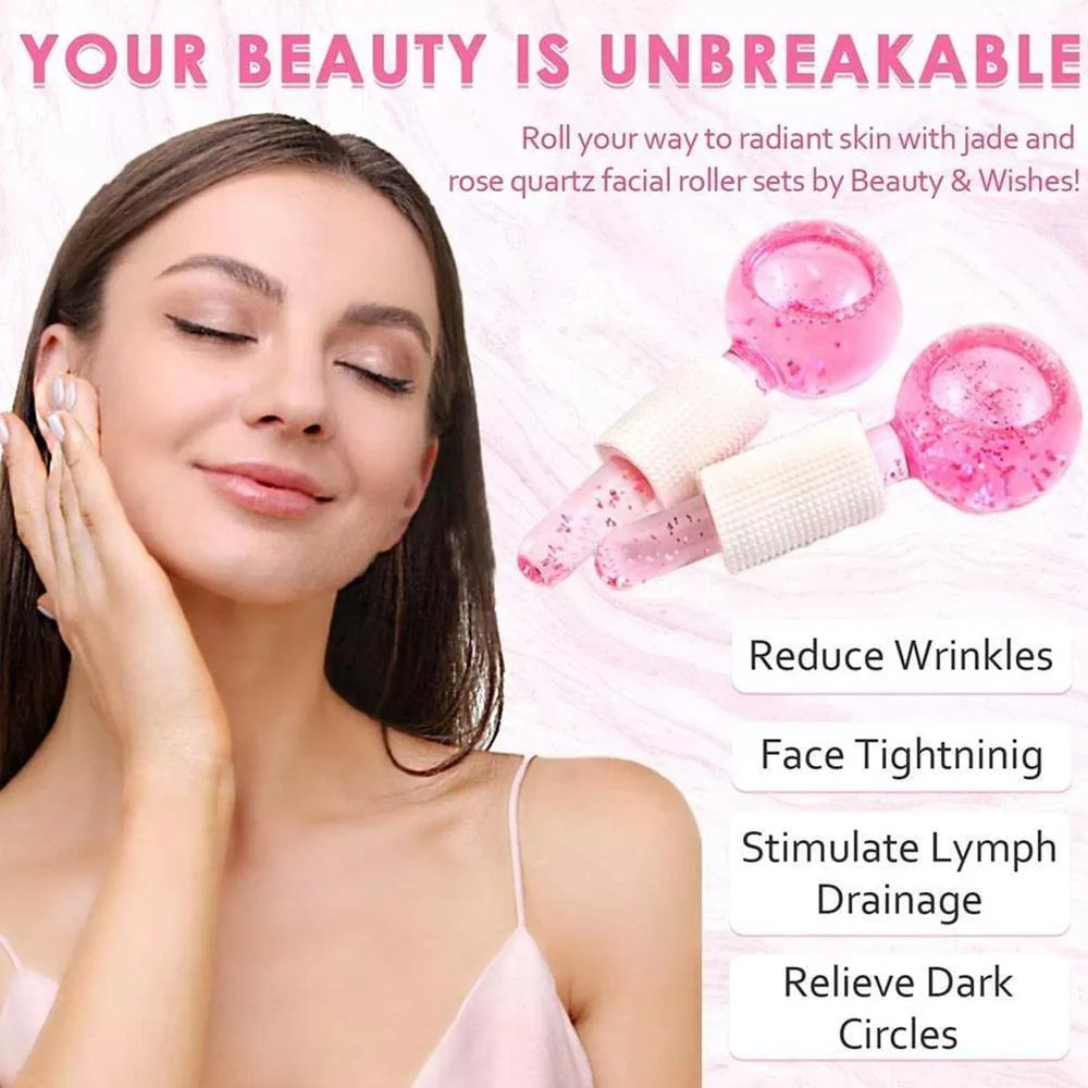 Glacial Bliss Calming Cryo Globes for Facials, Waxing and Other Treatments / 2 Pink Globes - Image 3