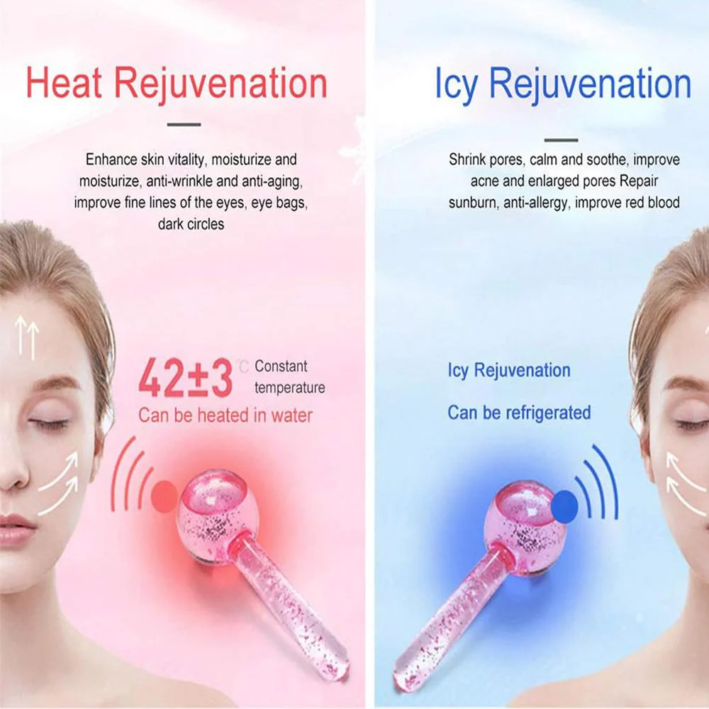 Glacial Bliss Calming Cryo Globes for Facials, Waxing and Other Treatments / 2 Pink Globes - Image 6
