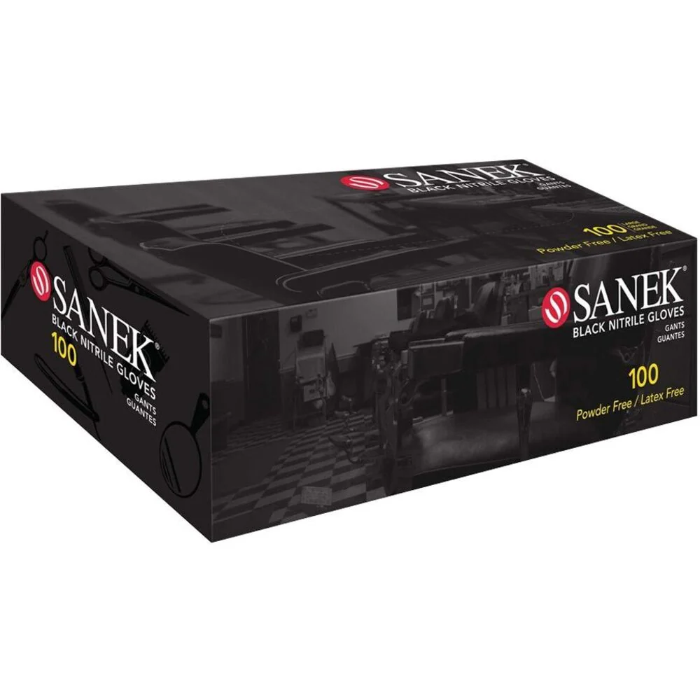 Graham Sanek Powder Free Black Nitrile Gloves - LARGE / 100 Pack - Image 2