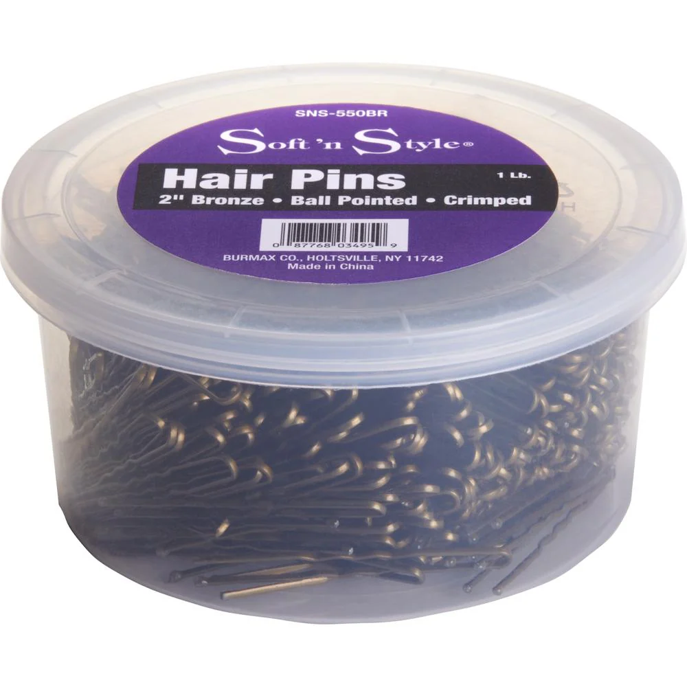 Hair Pins - Bronze - 1 Lb. Tub - 2" by Soft 'N Style