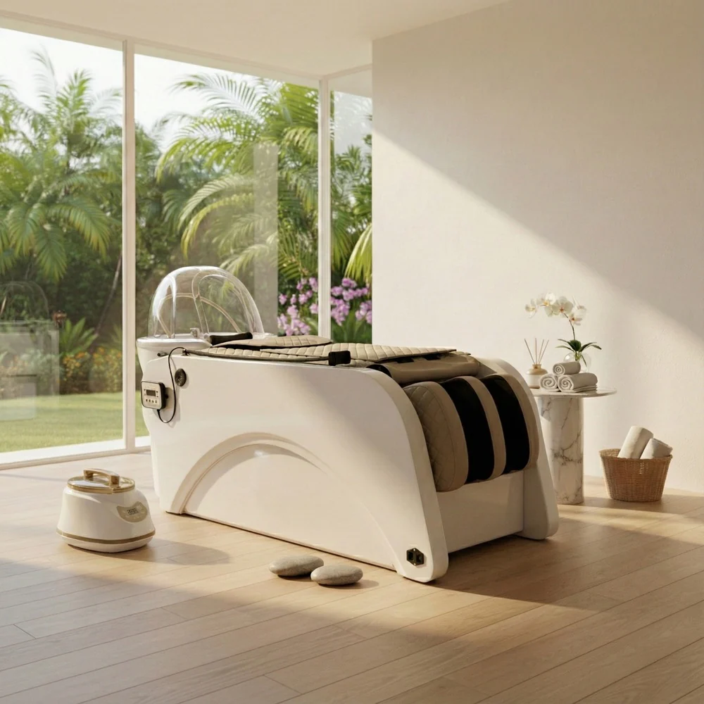 Halley Premium Head Spa & Steam Therapy Treatment Shampoo Bed by HANS Equipment - Image 8