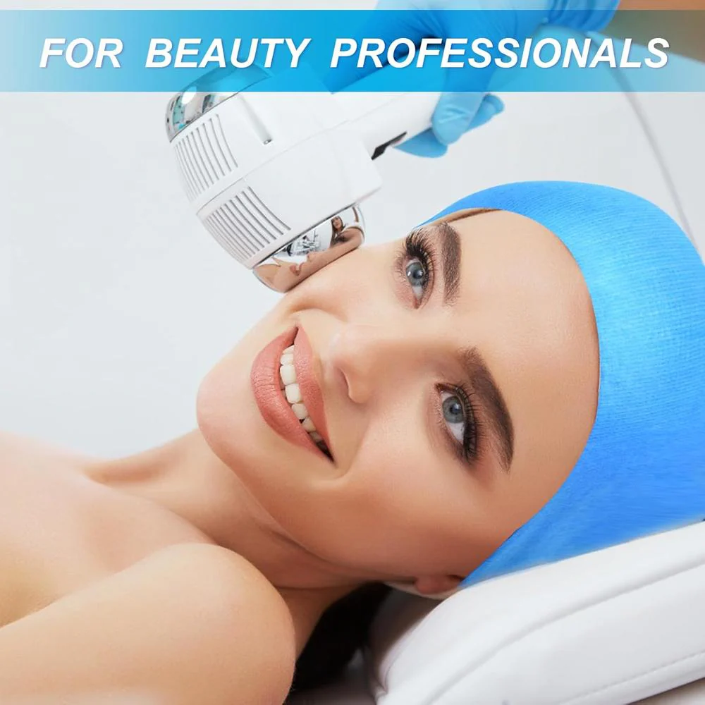 High-Quality Adjustable Length Disposable Headbands for Professional Use - Ideal for Injectables, Spas, Salons, Skincare, and Makeup Applications - Blue / 2.5" Wide X 18-28" Long / Case of 256 - Individually Wrapped - Image 3