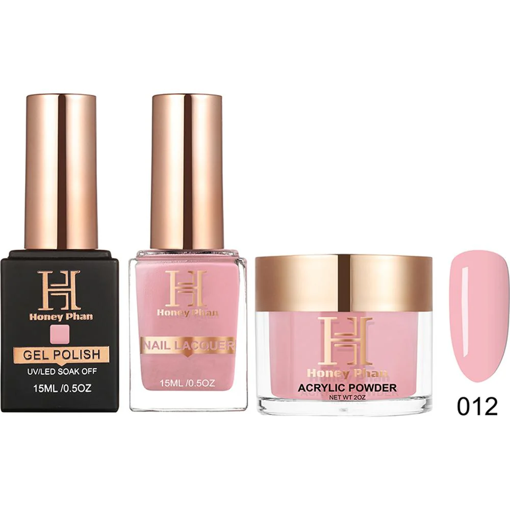 Honey's Nail Secret Combo - UV/LED Soak Off Gel Polish 0.5 oz. + Nail Lacquer 0.5 oz. + Acrylic Powder 2 oz. - #HP 012