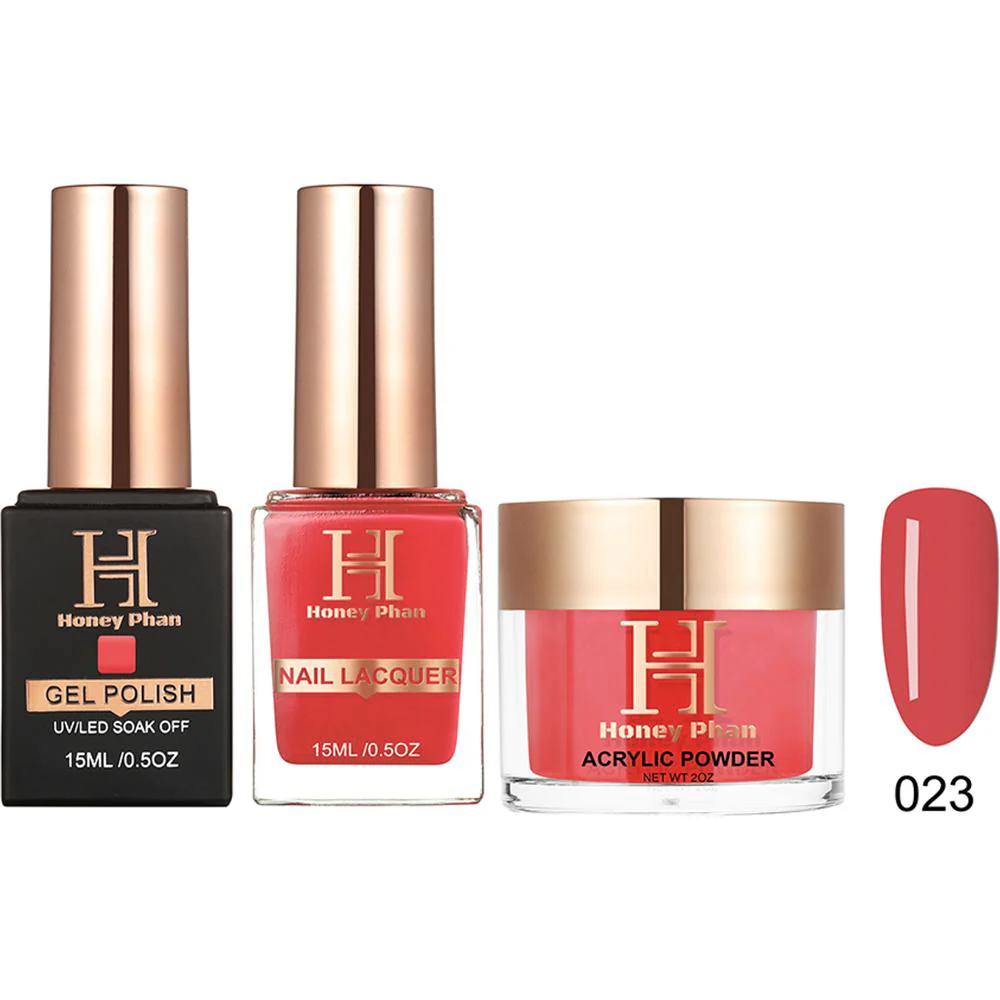 Honey's Nail Secret Combo - UV/LED Soak Off Gel Polish 0.5 oz. + Nail Lacquer 0.5 oz. + Acrylic Powder 2 oz. - #HP 023