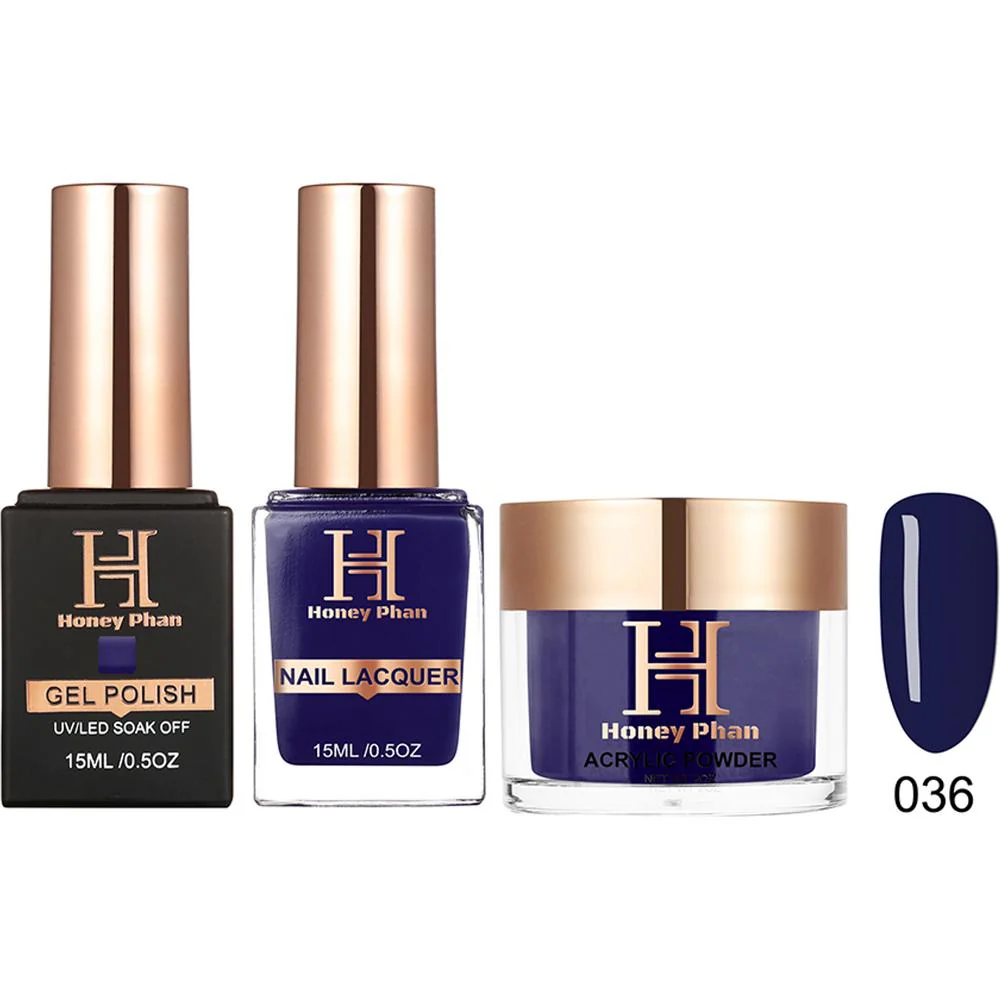 Honey's Nail Secret Combo - UV/LED Soak Off Gel Polish 0.5 oz. + Nail Lacquer 0.5 oz. + Acrylic Powder 2 oz. - #HP 036
