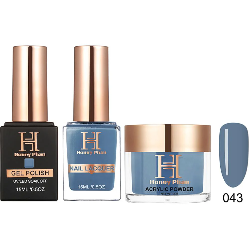 Honey's Nail Secret Combo - UV/LED Soak Off Gel Polish 0.5 oz. + Nail Lacquer 0.5 oz. + Acrylic Powder 2 oz. - #HP 043