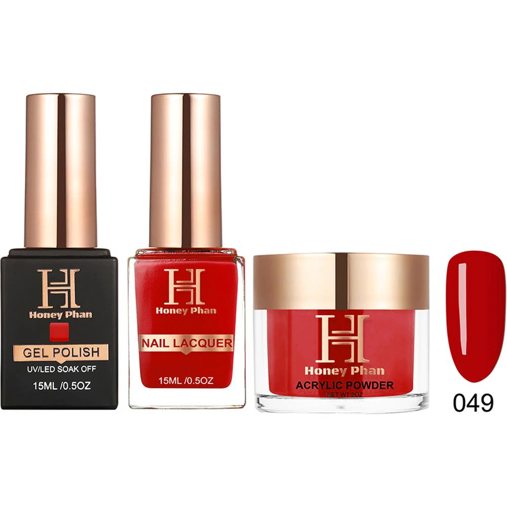 Honey's Nail Secret Combo - UV/LED Soak Off Gel Polish 0.5 oz. + Nail Lacquer 0.5 oz. + Acrylic Powder 2 oz. - #HP 049