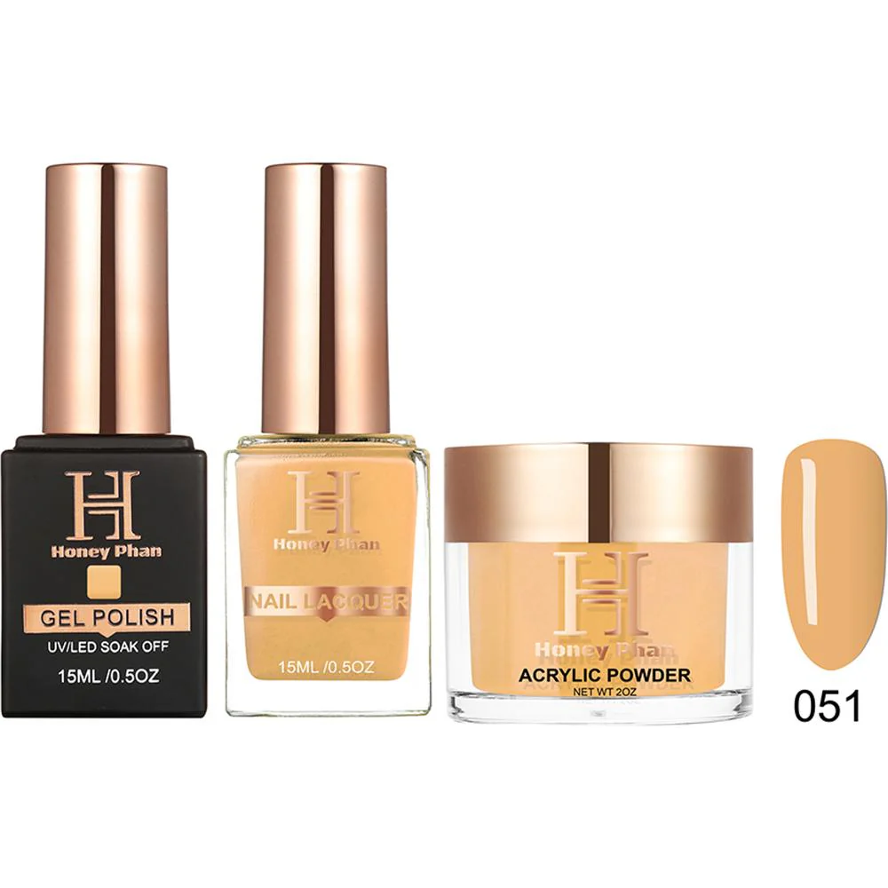 Honey's Nail Secret Combo - UV/LED Soak Off Gel Polish 0.5 oz. + Nail Lacquer 0.5 oz. + Acrylic Powder 2 oz. - #HP 051