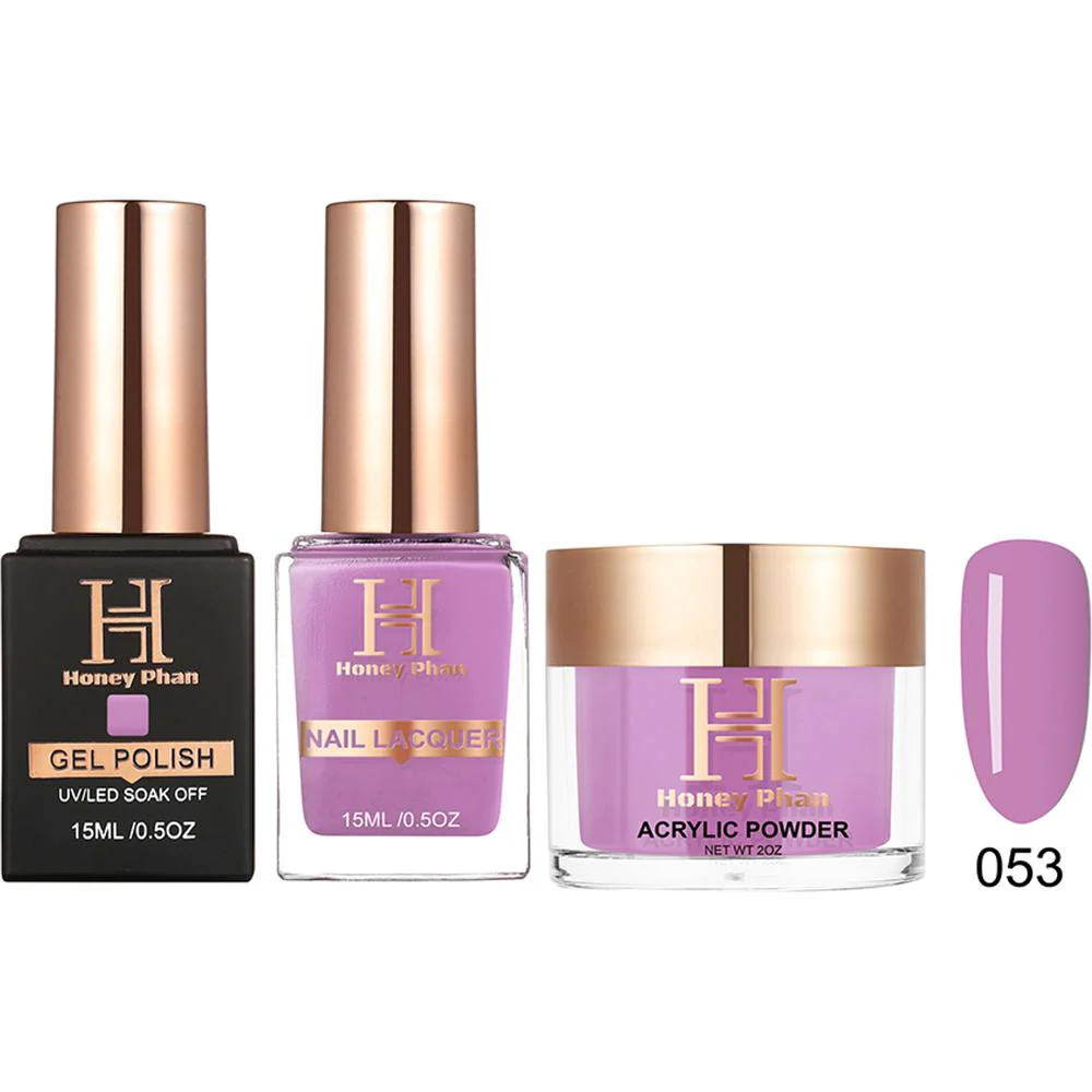 Honey's Nail Secret Combo - UV/LED Soak Off Gel Polish 0.5 oz. + Nail Lacquer 0.5 oz. + Acrylic Powder 2 oz. - #HP 053