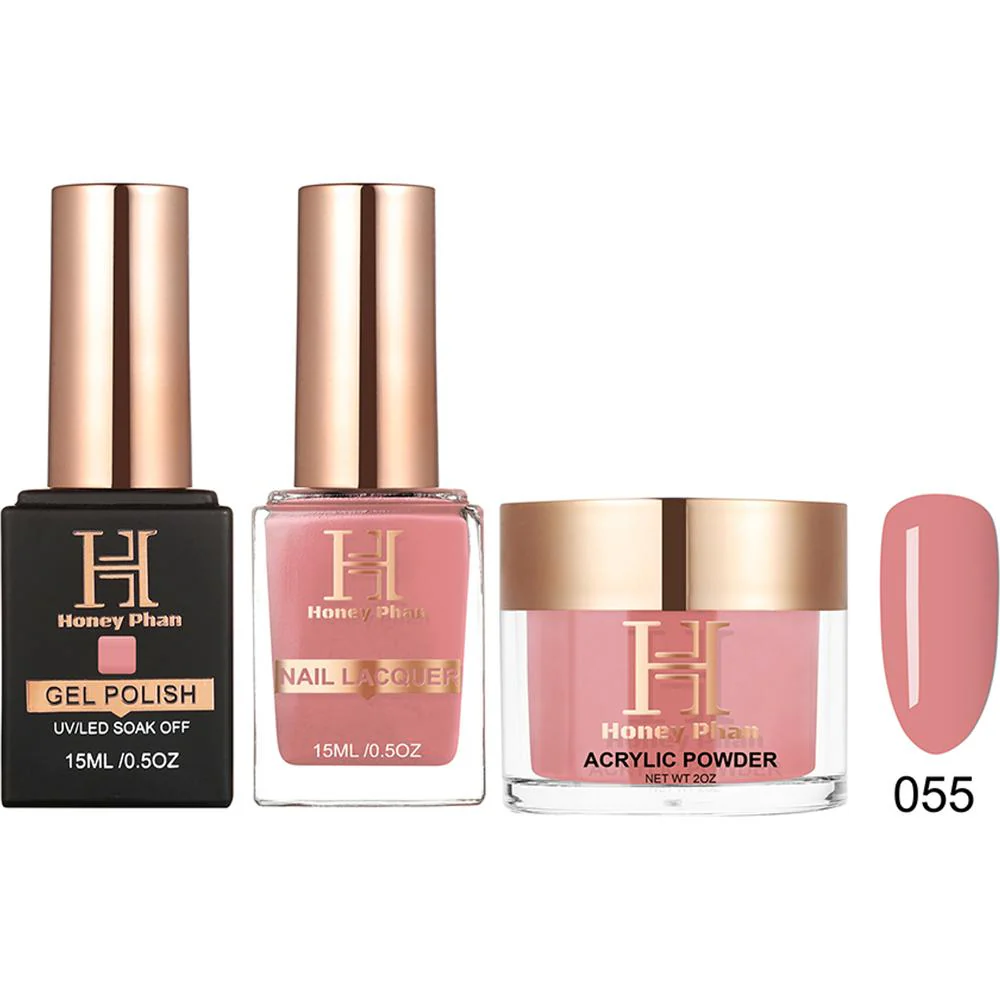 Honey's Nail Secret Combo - UV/LED Soak Off Gel Polish 0.5 oz. + Nail Lacquer 0.5 oz. + Acrylic Powder 2 oz. - #HP 055