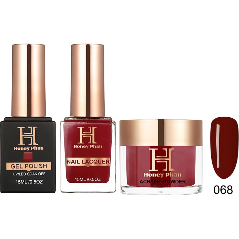 Honey's Nail Secret Combo - UV/LED Soak Off Gel Polish 0.5 oz. + Nail Lacquer 0.5 oz. + Acrylic Powder 2 oz. - #HP 068