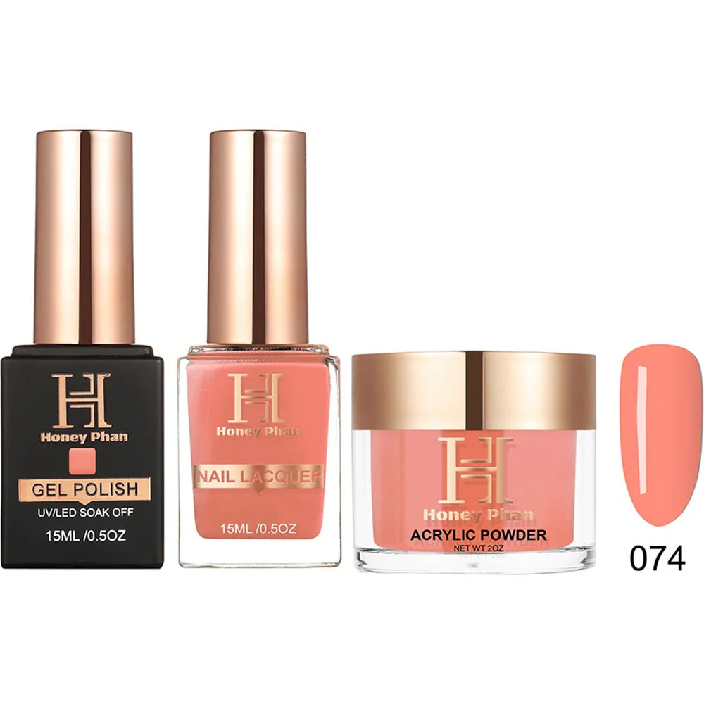 Honey's Nail Secret Combo - UV/LED Soak Off Gel Polish 0.5 oz. + Nail Lacquer 0.5 oz. + Acrylic Powder 2 oz. - #HP 074