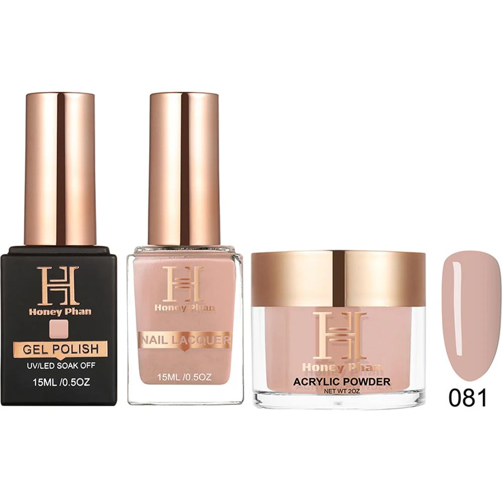 Honey's Nail Secret Combo - UV/LED Soak Off Gel Polish 0.5 oz. + Nail Lacquer 0.5 oz. + Acrylic Powder 2 oz. - #HP 081
