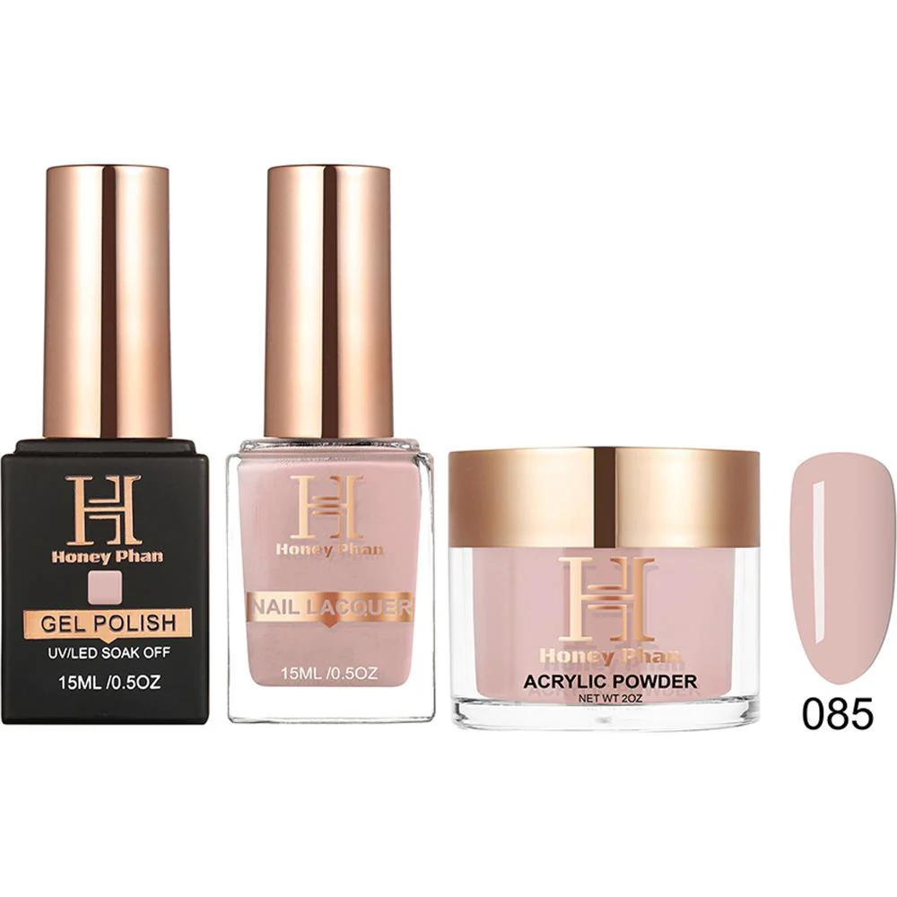 Honey's Nail Secret Combo - UV/LED Soak Off Gel Polish 0.5 oz. + Nail Lacquer 0.5 oz. + Acrylic Powder 2 oz. - #HP 085