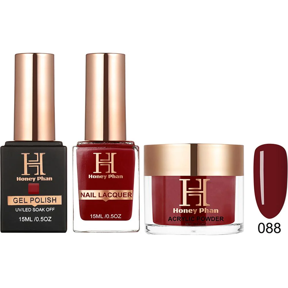 Honey's Nail Secret Combo - UV/LED Soak Off Gel Polish 0.5 oz. + Nail Lacquer 0.5 oz. + Acrylic Powder 2 oz. - #HP 088
