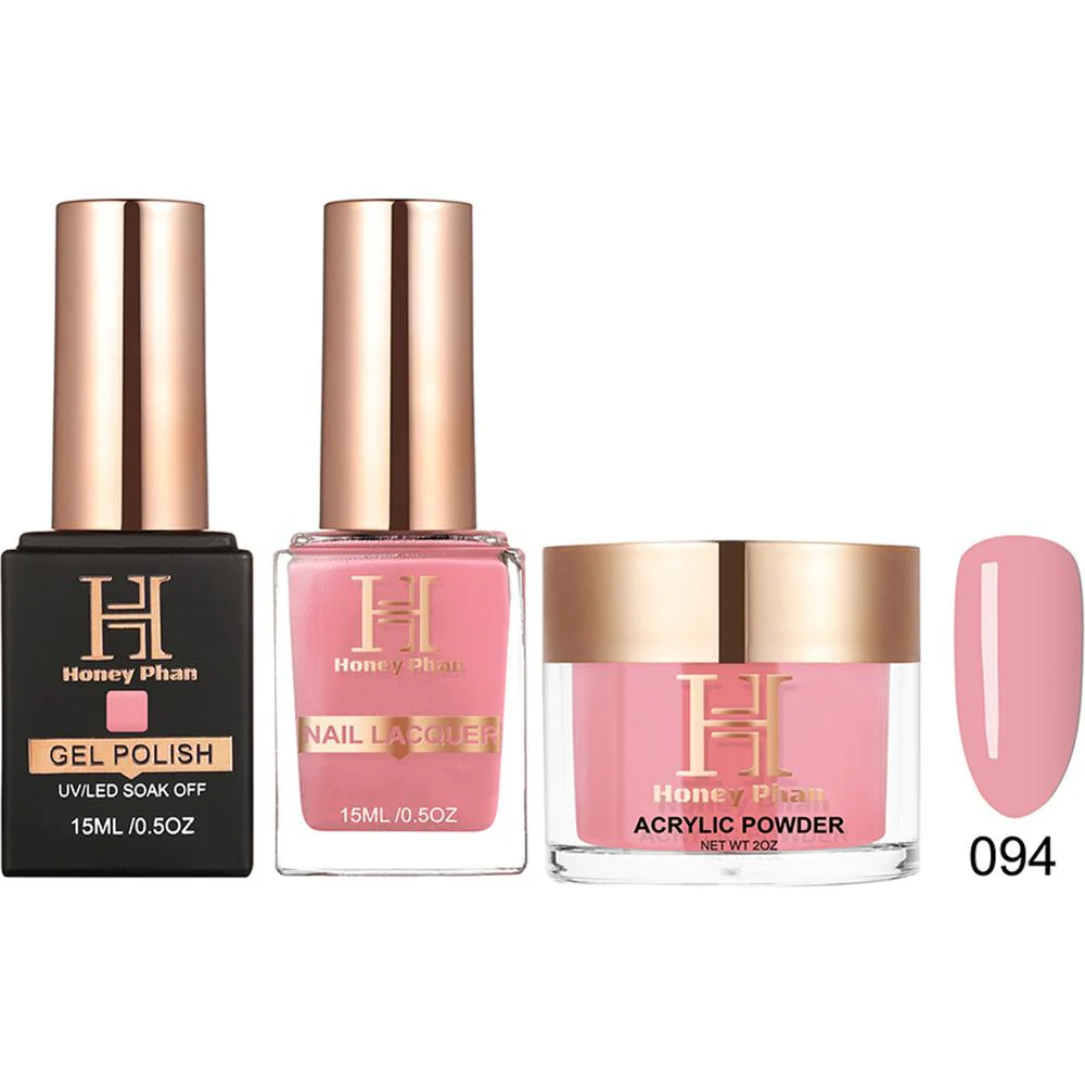 Honey's Nail Secret Combo - UV/LED Soak Off Gel Polish 0.5 oz. + Nail Lacquer 0.5 oz. + Acrylic Powder 2 oz. - #HP 094