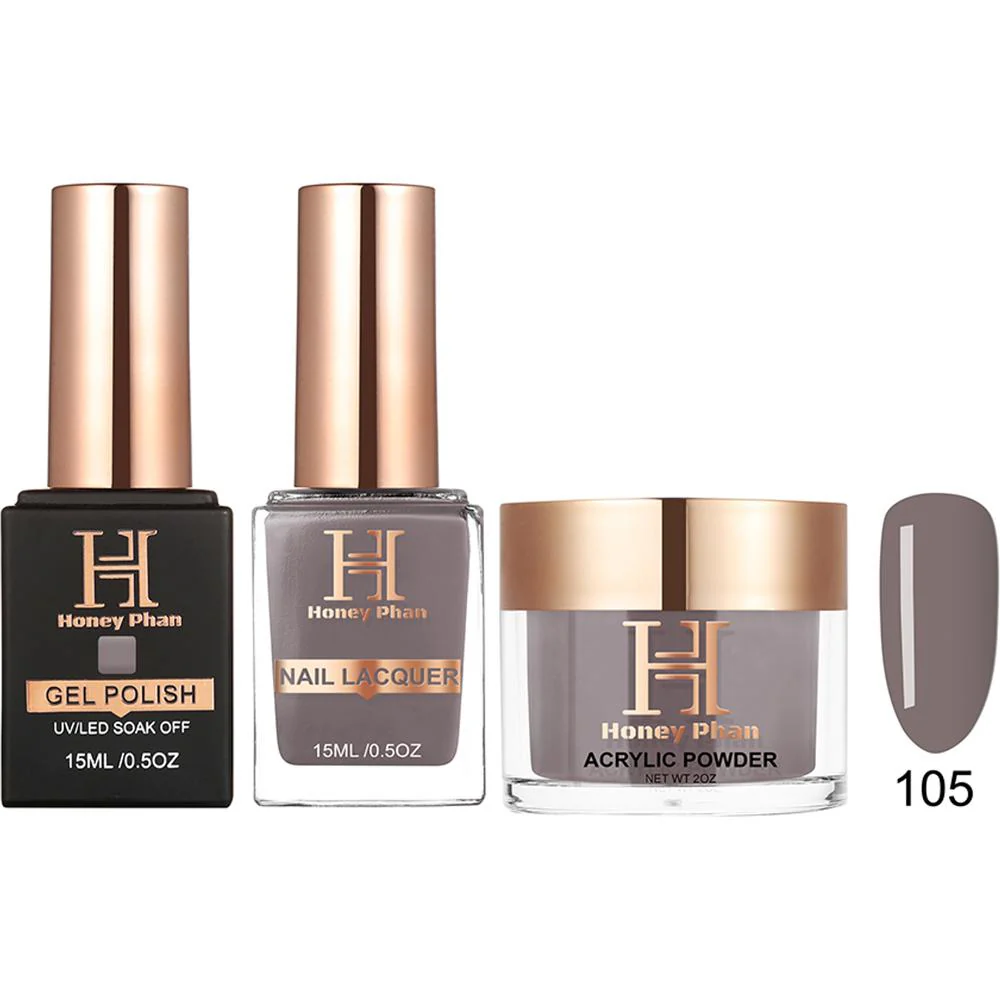 Honey's Nail Secret Combo - UV/LED Soak Off Gel Polish 0.5 oz. + Nail Lacquer 0.5 oz. + Acrylic Powder 2 oz. - #HP 105