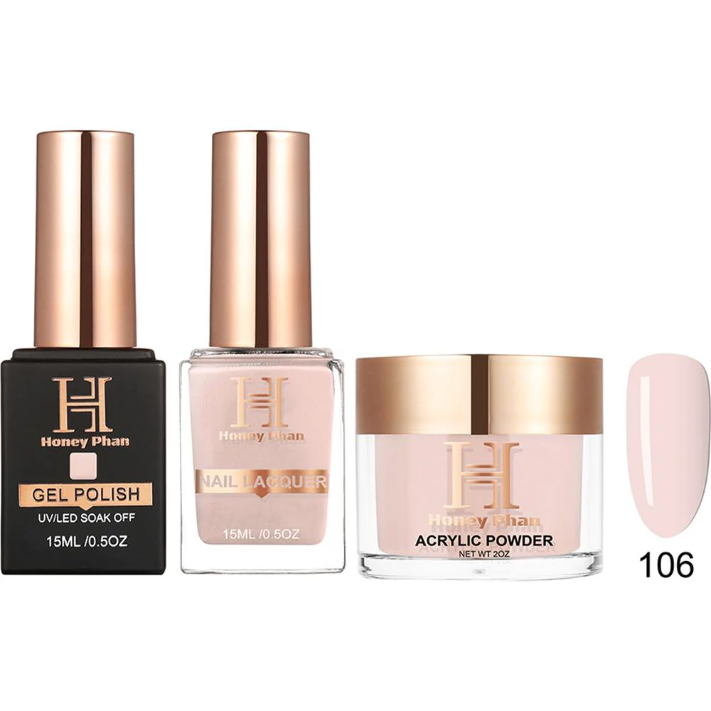 Honey's Nail Secret Combo - UV/LED Soak Off Gel Polish 0.5 oz. + Nail Lacquer 0.5 oz. + Acrylic Powder 2 oz. - #HP 106