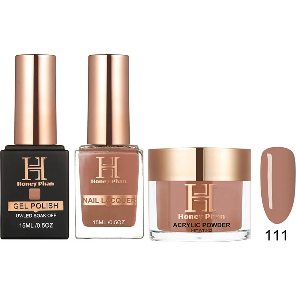 Honey's Nail Secret Combo - UV/LED Soak Off Gel Polish 0.5 oz. + Nail Lacquer 0.5 oz. + Acrylic Powder 2 oz. - #HP 111
